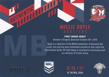 2024 NRL Traders Titanium - Authentics Initials #AI26 Millie Boyle Back